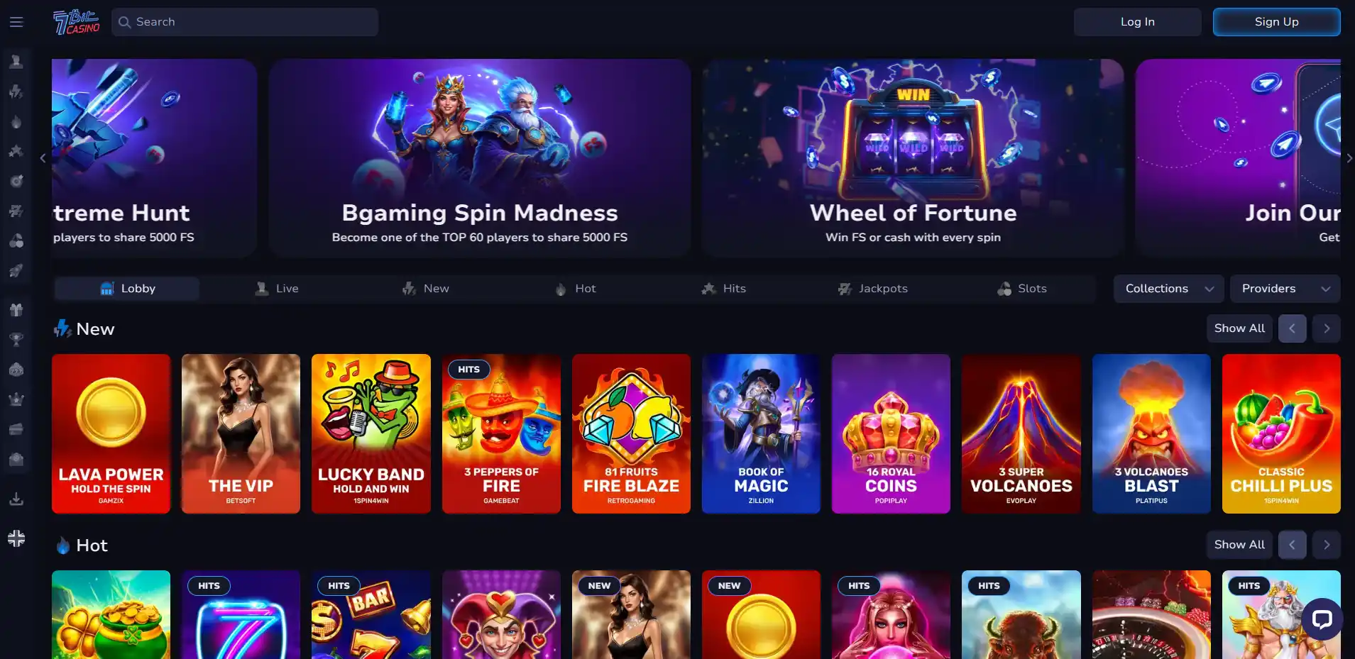 7Bit Casino public homepage interface